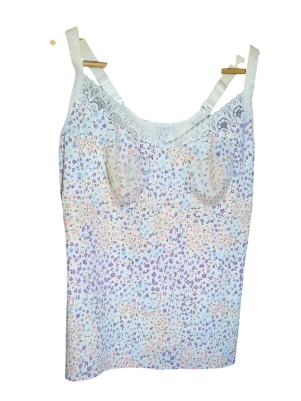 Ruby Ribbon Womens Multi Colored Heritage Lace Cami Adjustable Straps Size 40